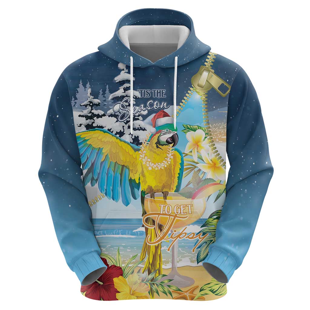 Funny Tropical Christmas Zip Hoodie Tis The Season To Get Tipsy - Wonder Print Shop