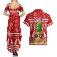 Hawaii Pineapple Christmas Couples Matching Summer Maxi Dress and Hawaiian Shirt Mele Kalikimaka LT7 - Wonder Print Shop