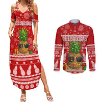 Hawaii Pineapple Christmas Couples Matching Summer Maxi Dress and Long Sleeve Button Shirt Mele Kalikimaka LT7 - Wonder Print Shop