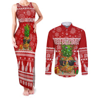 Hawaii Pineapple Christmas Couples Matching Tank Maxi Dress and Long Sleeve Button Shirt Mele Kalikimaka LT7 - Wonder Print Shop