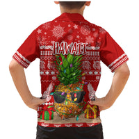 Hawaii Pineapple Christmas Family Matching Mermaid Dress and Hawaiian Shirt Mele Kalikimaka LT7 - Wonder Print Shop