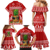 Hawaii Pineapple Christmas Family Matching Mermaid Dress and Hawaiian Shirt Mele Kalikimaka LT7 - Wonder Print Shop