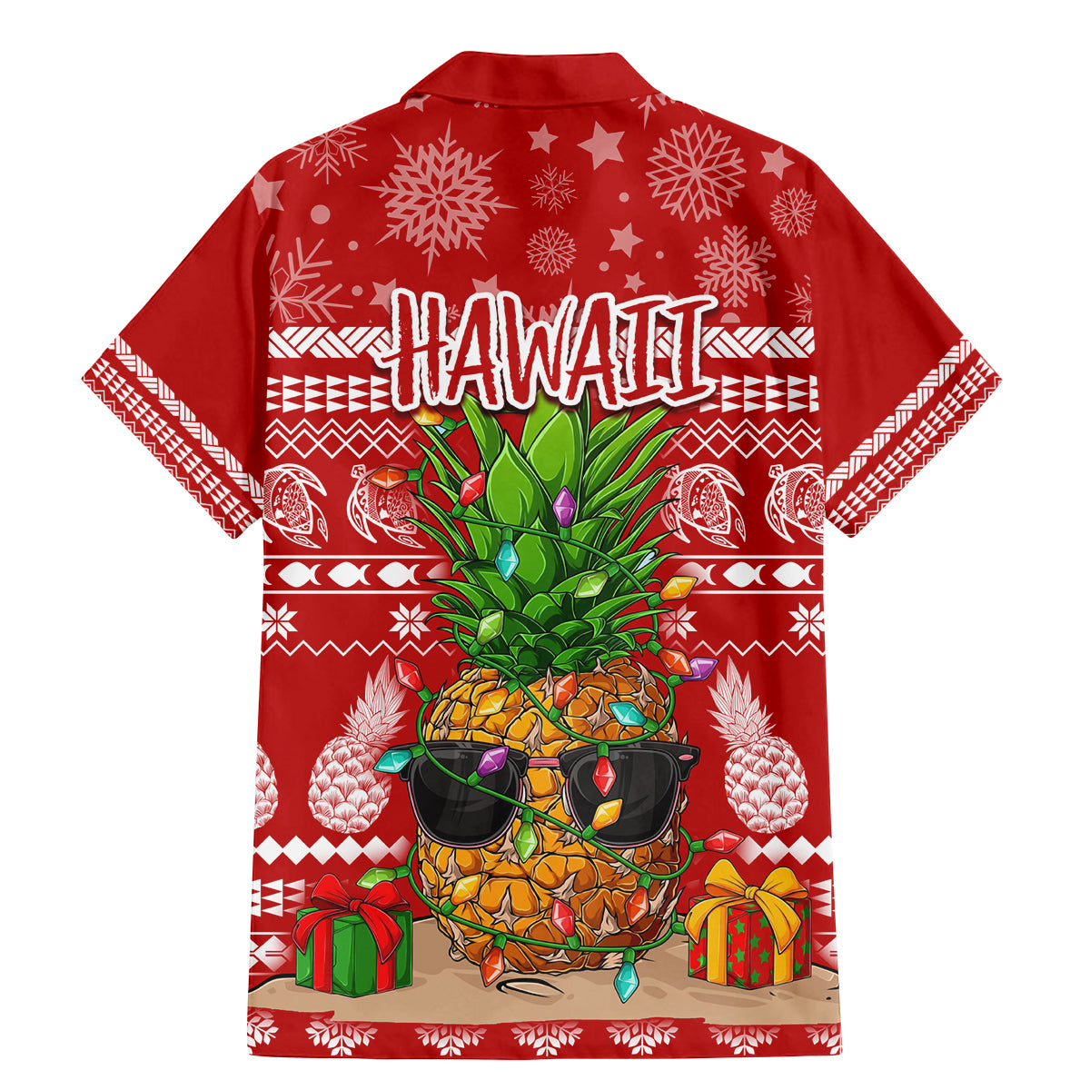 Hawaii Pineapple Christmas Family Matching Mermaid Dress and Hawaiian Shirt Mele Kalikimaka LT7 - Wonder Print Shop