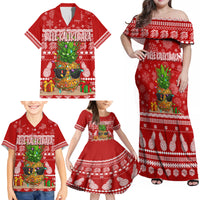Hawaii Pineapple Christmas Family Matching Off Shoulder Maxi Dress and Hawaiian Shirt Mele Kalikimaka LT7 - Wonder Print Shop