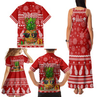 Hawaii Pineapple Christmas Family Matching Tank Maxi Dress and Hawaiian Shirt Mele Kalikimaka - Wonder Print Shop