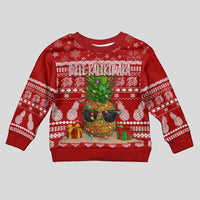 Hawaii Pineapple Christmas Kid Ugly Christmas Sweater Mele Kalikimaka - Wonder Print Shop