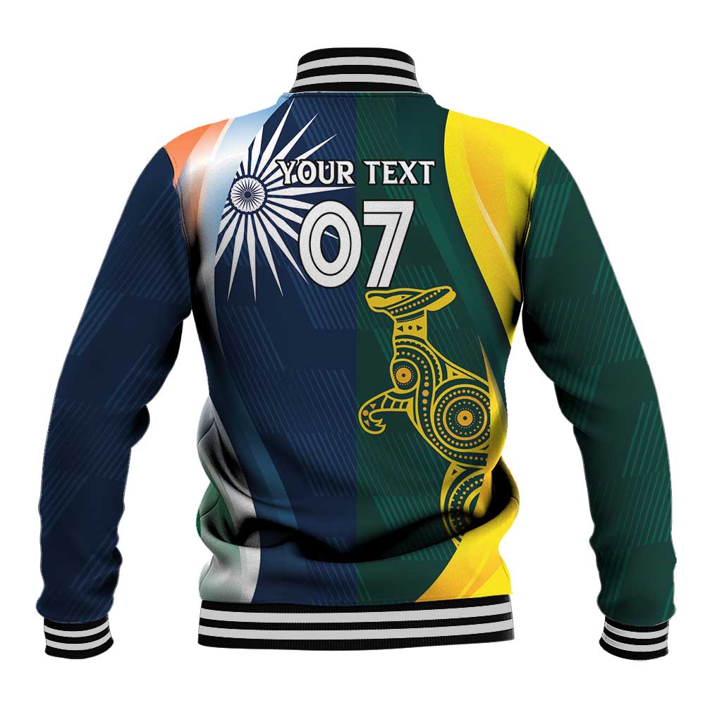 Custom India and Australia Cricket Baseball Jacket Special Half-Half Mix LT7 - Wonder Print Shop