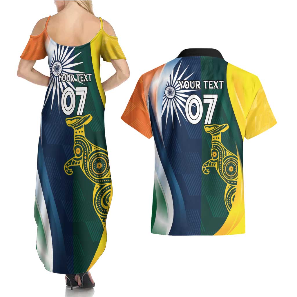 Custom India and Australia Cricket Couples Matching Summer Maxi Dress and Hawaiian Shirt Special Half-Half Mix LT7 - Wonder Print Shop