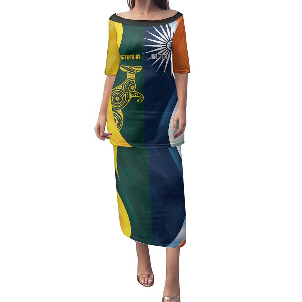 Custom India and Australia Cricket Family Matching Puletasi and Hawaiian Shirt Special Half-Half Mix - Wonder Print Shop
