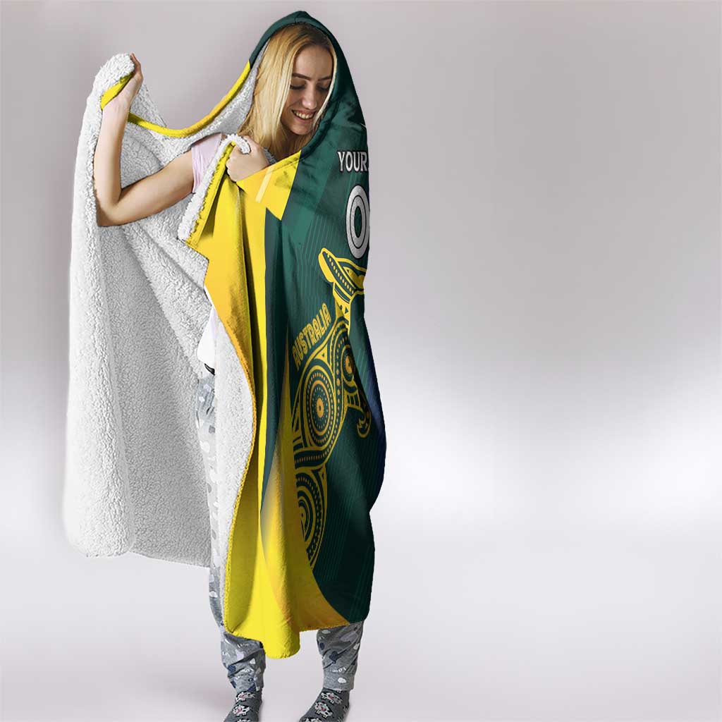 Custom India and Australia Cricket Hooded Blanket Special Half-Half Mix