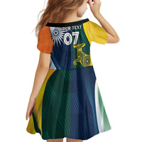 Custom India and Australia Cricket Kid Short Sleeve Dress Special Half-Half Mix - Wonder Print Shop
