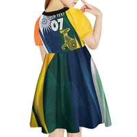 Custom India and Australia Cricket Kid Short Sleeve Dress Special Half-Half Mix - Wonder Print Shop