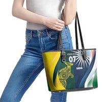 Custom India and Australia Cricket Leather Tote Bag Special Half-Half Mix - Wonder Print Shop