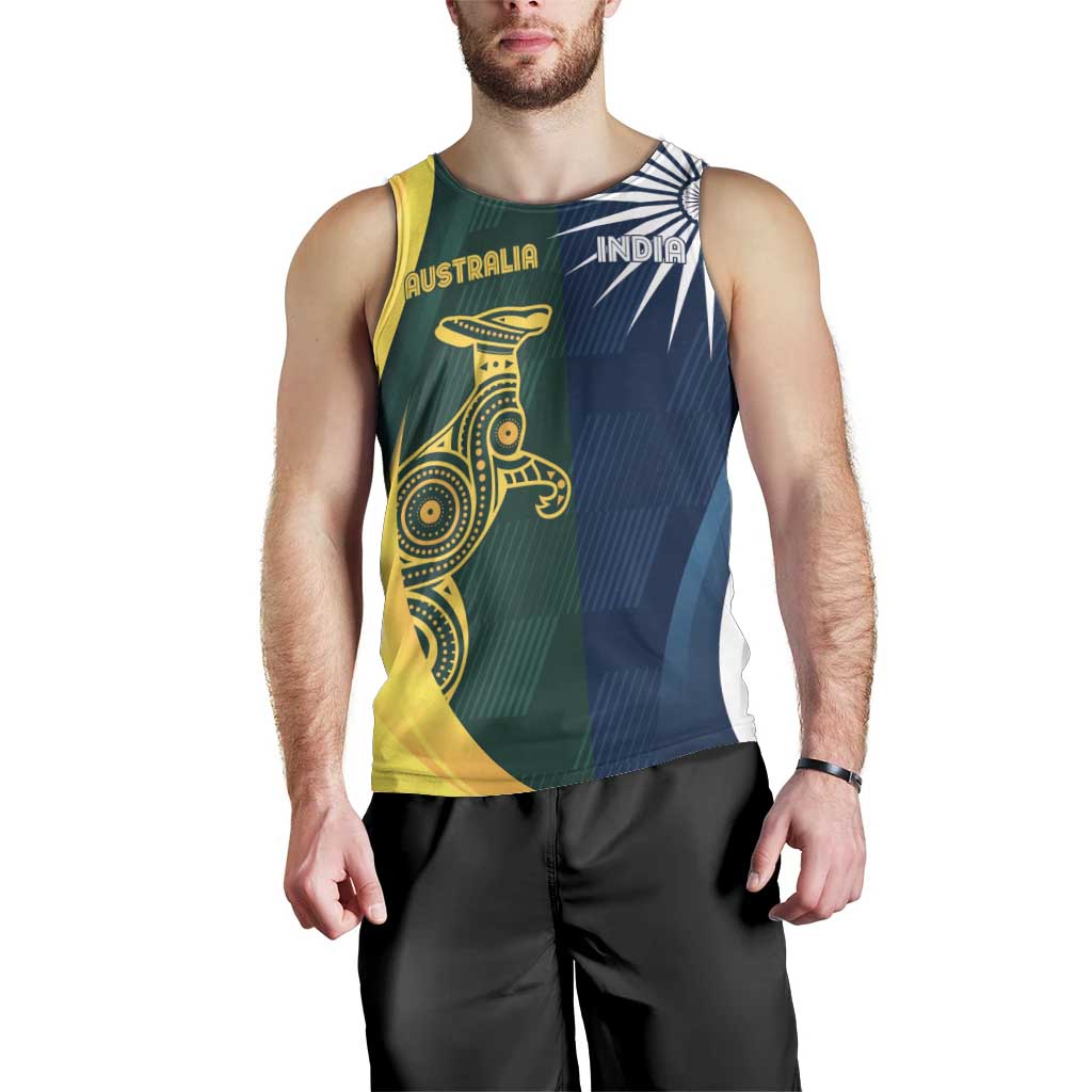 Custom India and Australia Cricket Men Tank Top Special Half-Half Mix - Wonder Print Shop