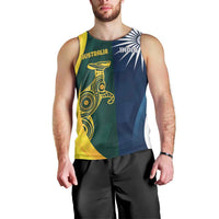 Custom India and Australia Cricket Men Tank Top Special Half-Half Mix - Wonder Print Shop