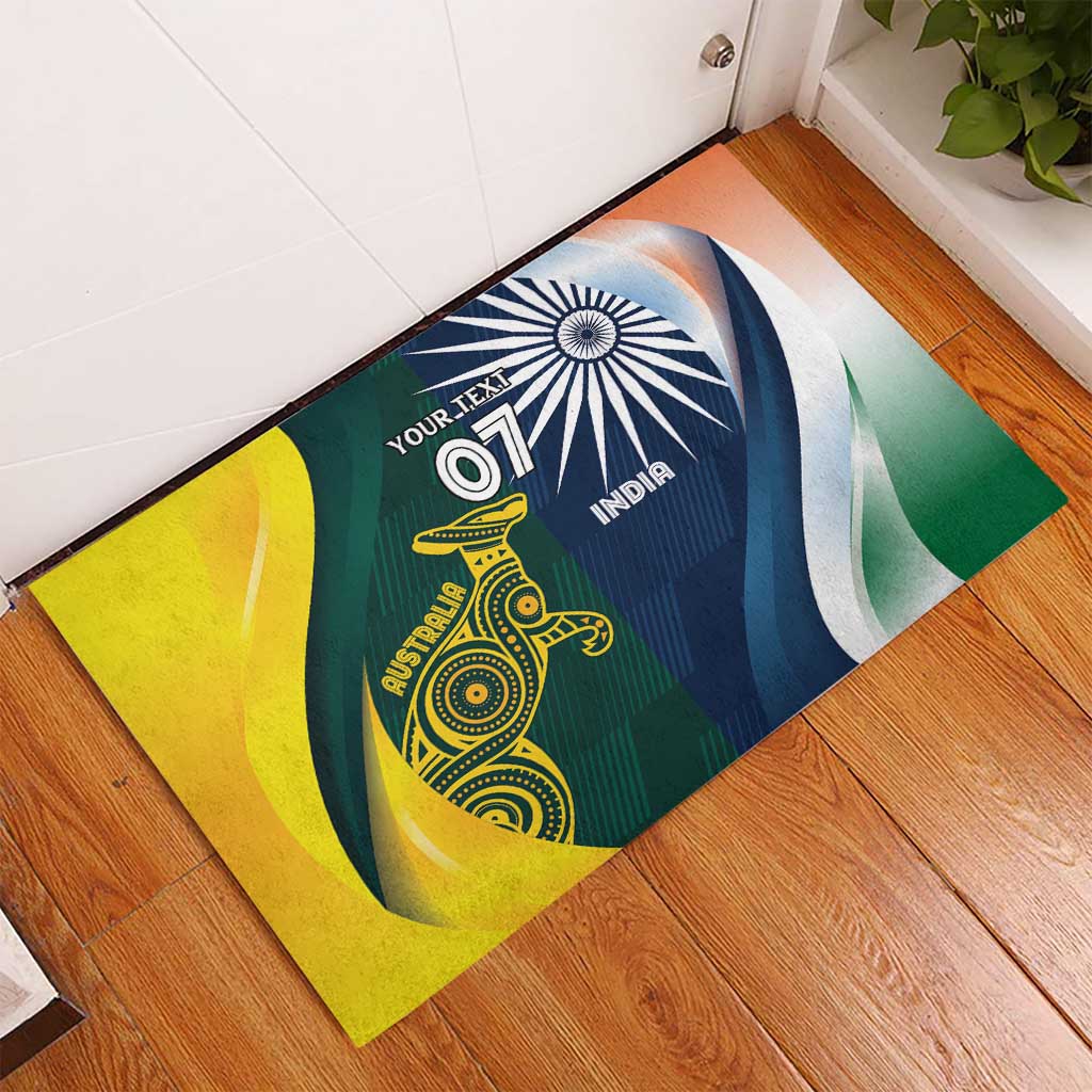 Custom India and Australia Cricket Rubber Doormat Special Half-Half Mix - Wonder Print Shop
