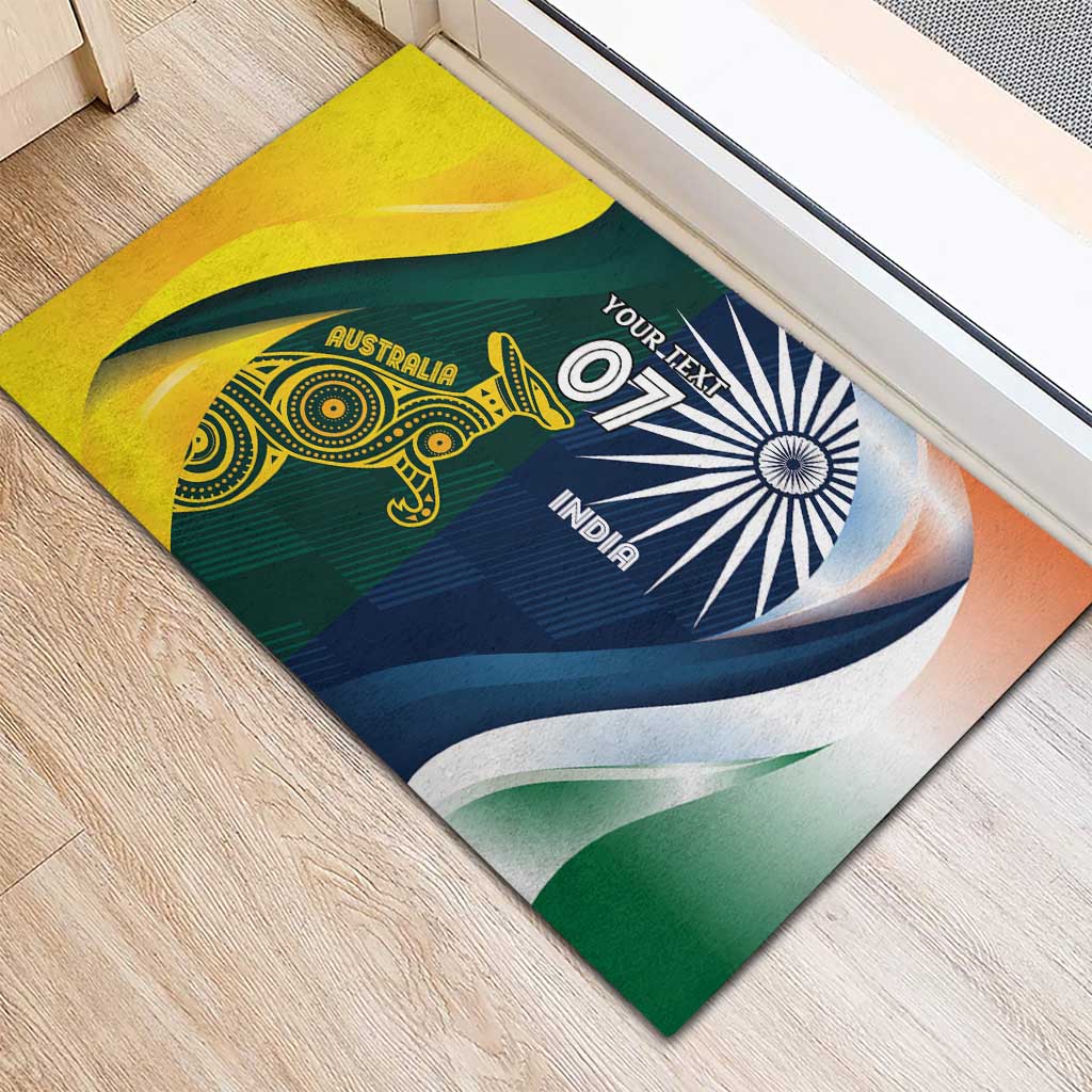 Custom India and Australia Cricket Rubber Doormat Special Half-Half Mix - Wonder Print Shop
