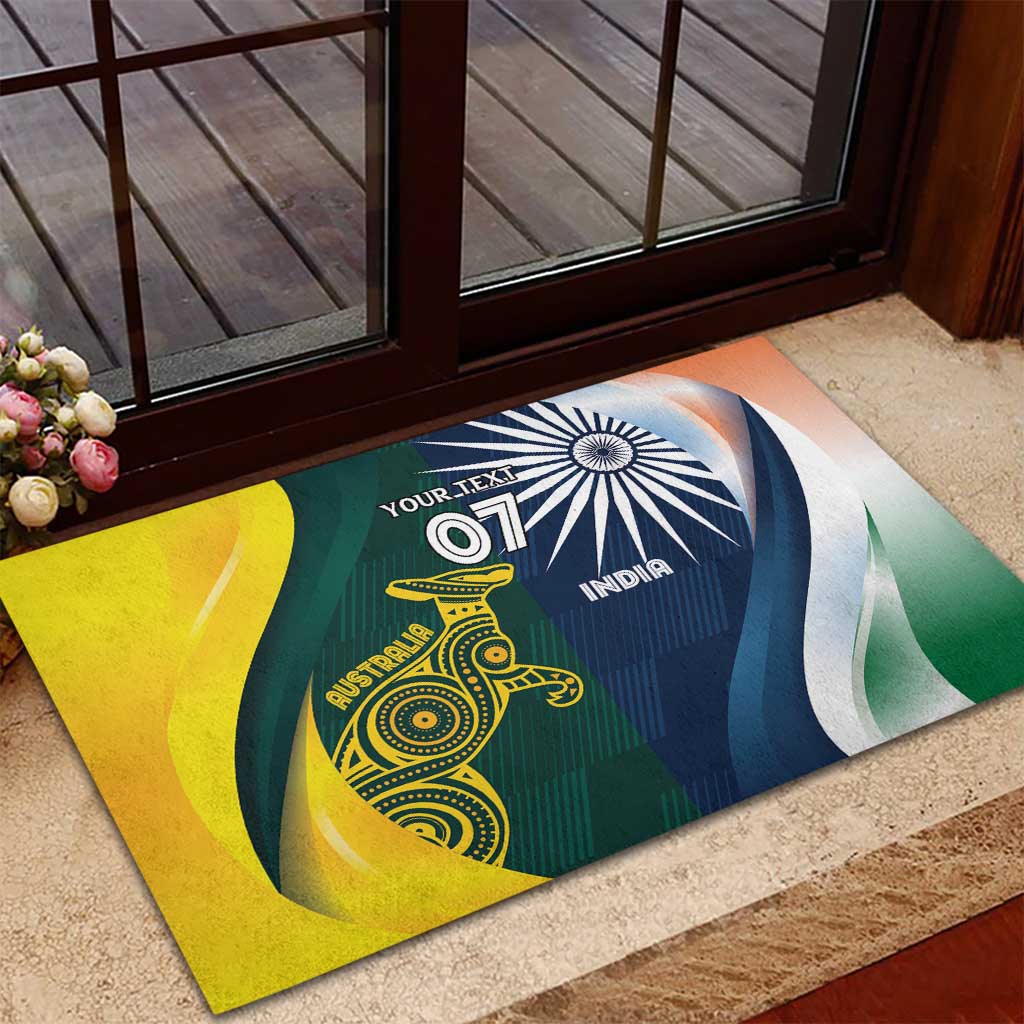 Custom India and Australia Cricket Rubber Doormat Special Half-Half Mix - Wonder Print Shop