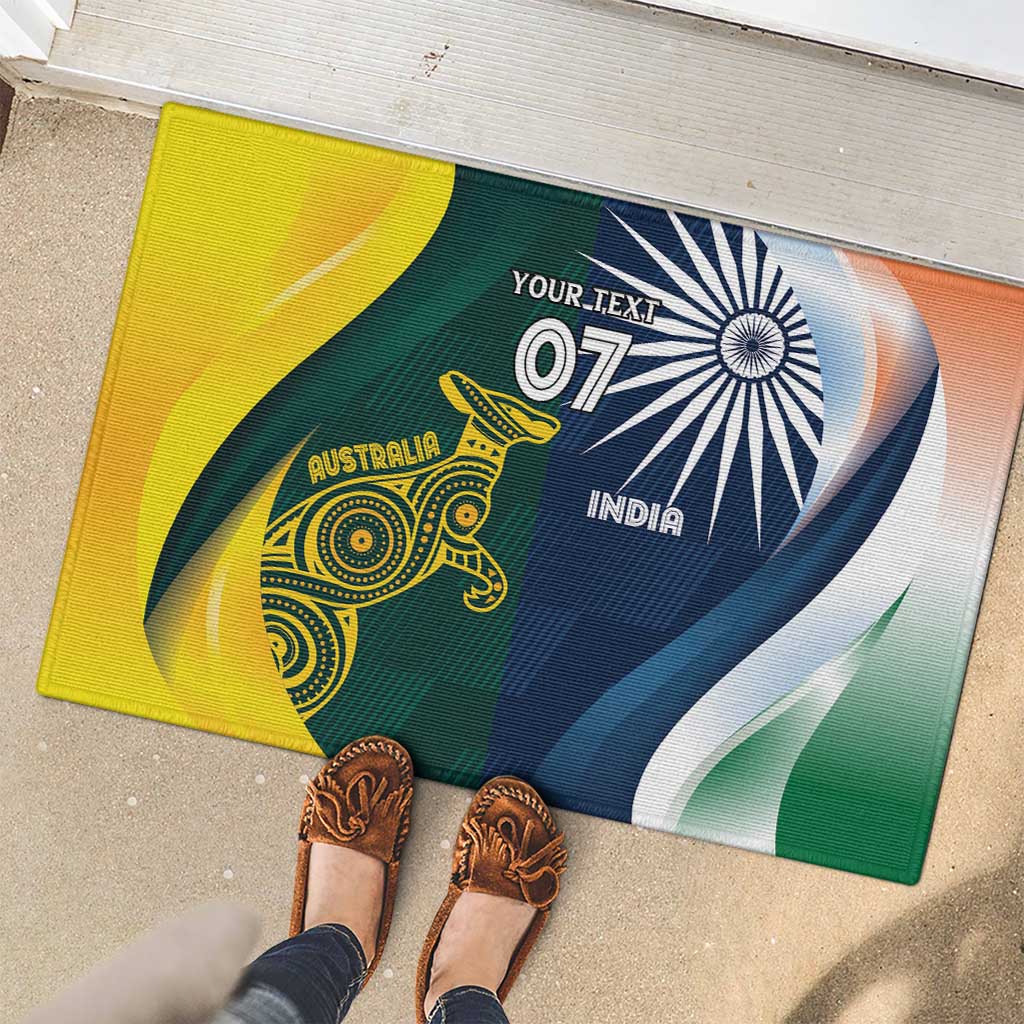 Custom India and Australia Cricket Rubber Doormat Special Half-Half Mix - Wonder Print Shop