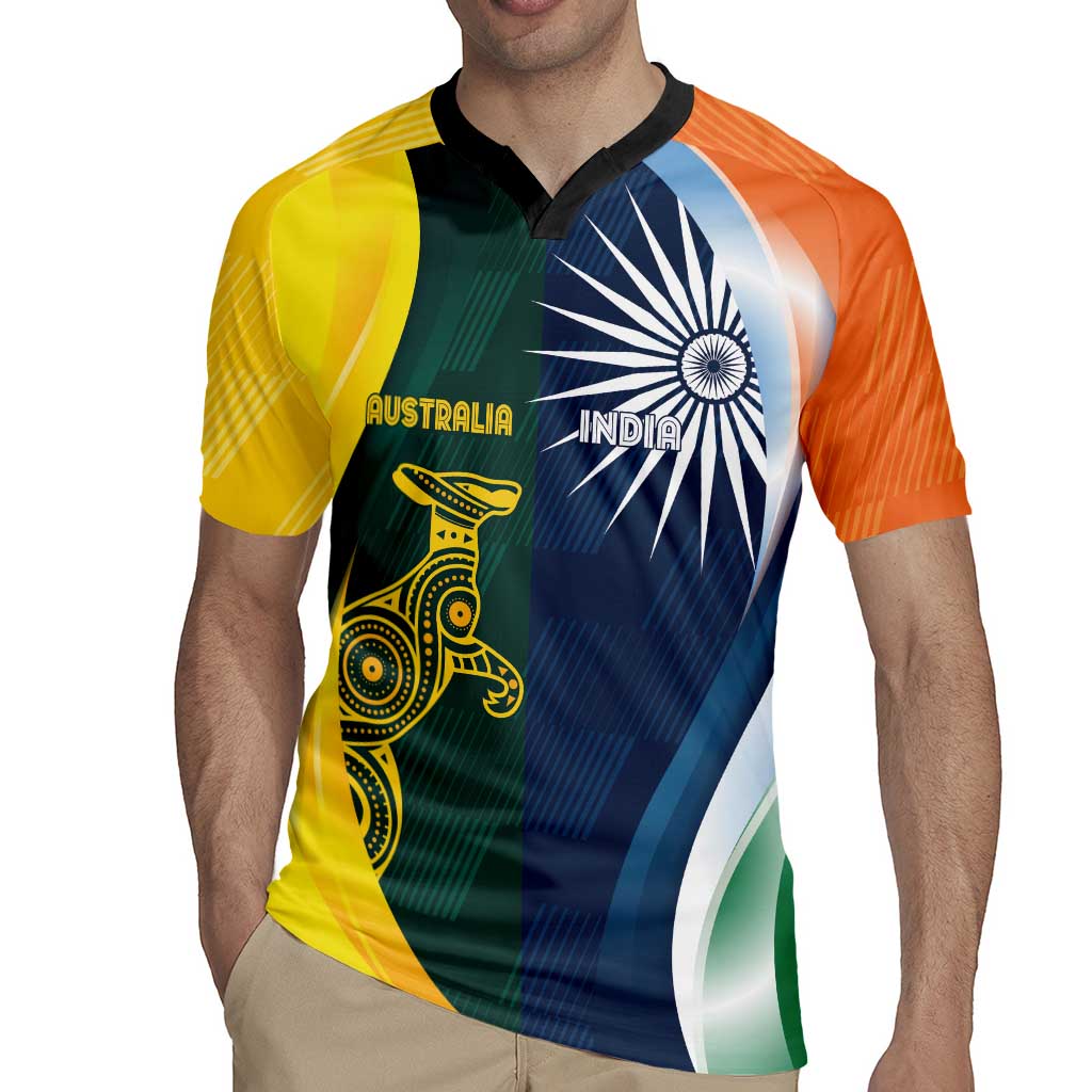 Custom India and Australia Cricket Rugby Jersey Special Half-Half Mix - Wonder Print Shop