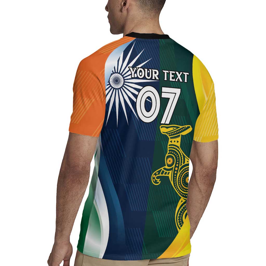 Custom India and Australia Cricket Rugby Jersey Special Half-Half Mix - Wonder Print Shop
