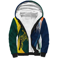 Custom India and Australia Cricket Sherpa Hoodie Special Half-Half Mix - Wonder Print Shop