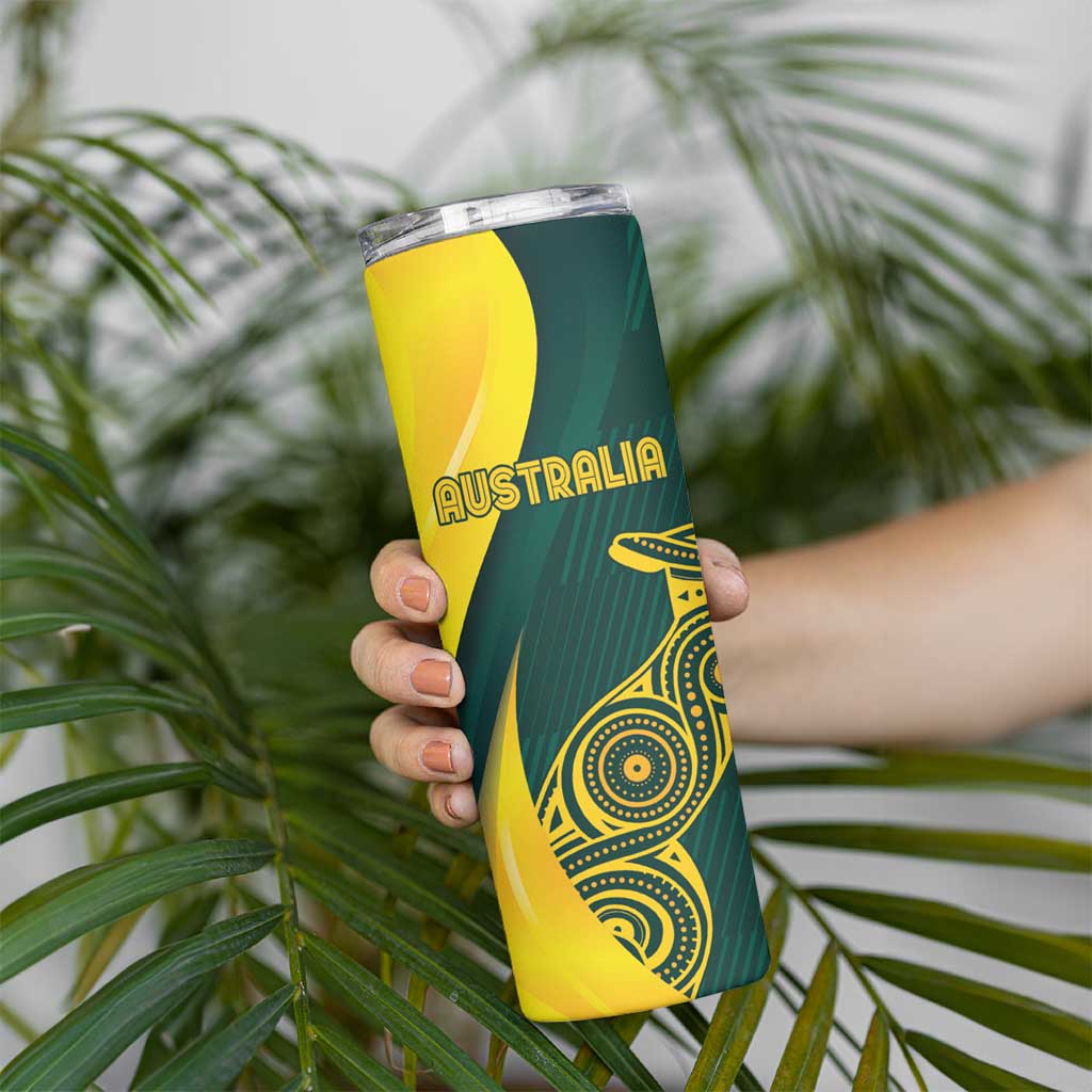 Custom India and Australia Cricket Skinny Tumbler Special Half-Half Mix - Wonder Print Shop