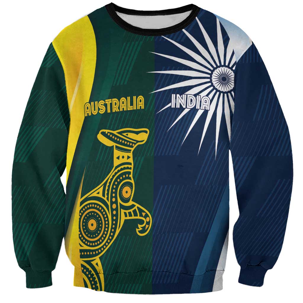 Custom India and Australia Cricket Sweatshirt Special Half-Half Mix - Wonder Print Shop
