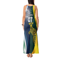 Custom India and Australia Cricket Tank Maxi Dress Special Half-Half Mix - Wonder Print Shop