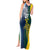 Custom India and Australia Cricket Tank Maxi Dress Special Half-Half Mix - Wonder Print Shop