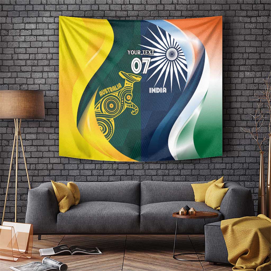 Custom India and Australia Cricket Tapestry Special Half-Half Mix - Wonder Print Shop