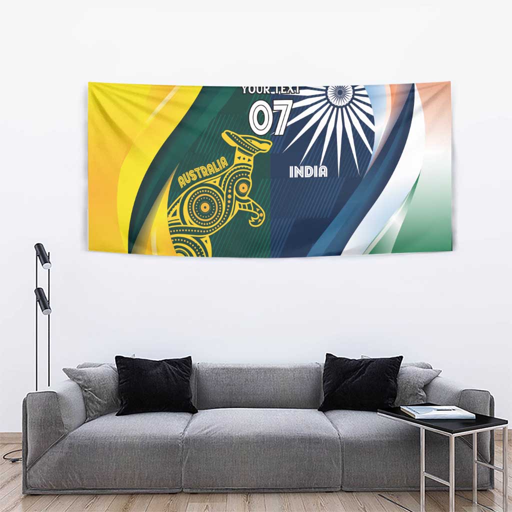 Custom India and Australia Cricket Tapestry Special Half-Half Mix - Wonder Print Shop