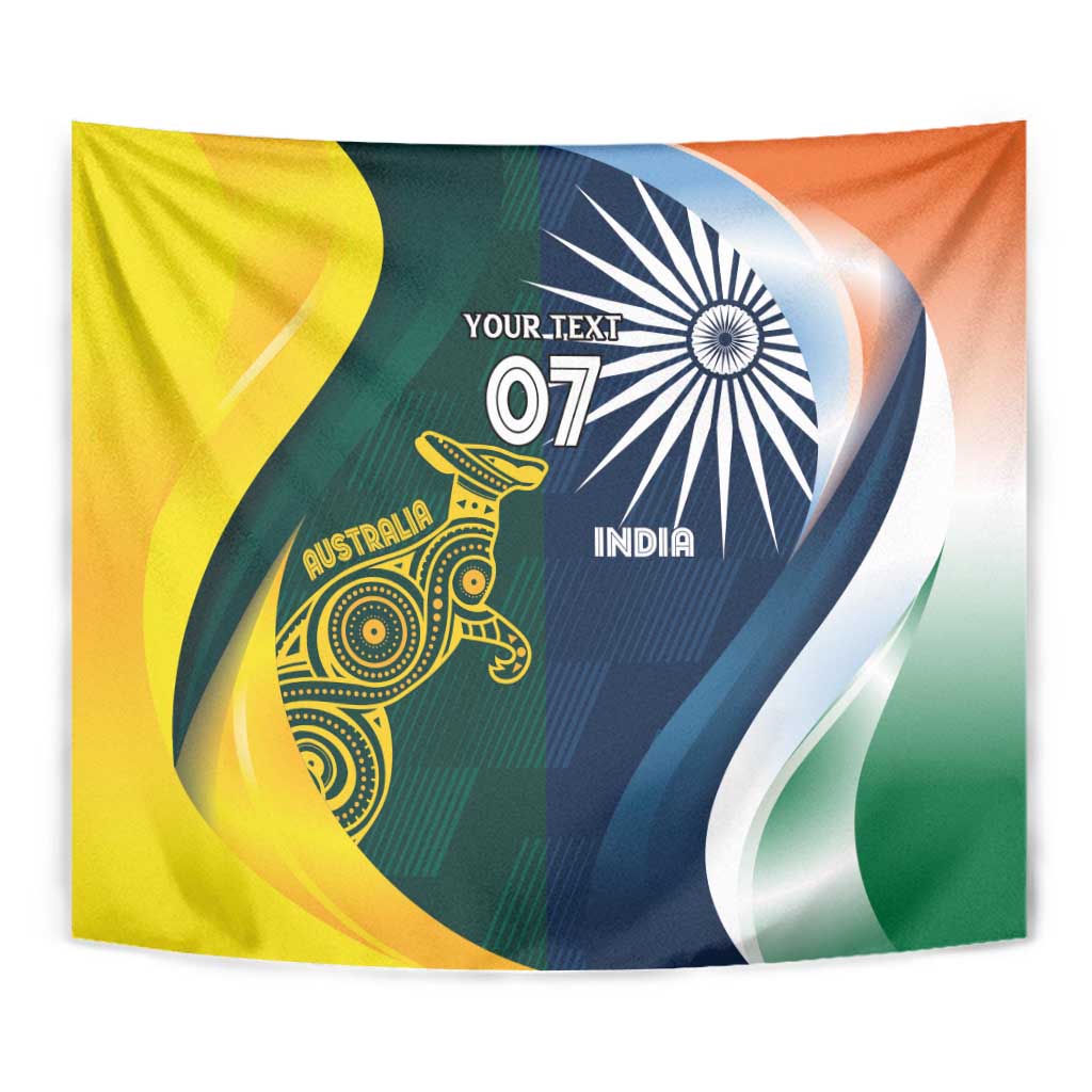 Custom India and Australia Cricket Tapestry Special Half-Half Mix - Wonder Print Shop