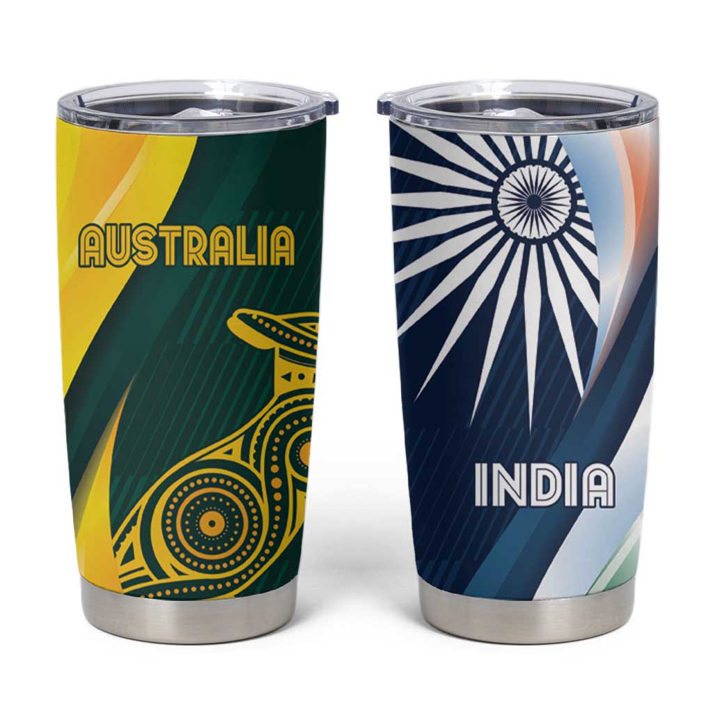 Custom India and Australia Cricket Tumbler Cup Special Half-Half Mix - Wonder Print Shop