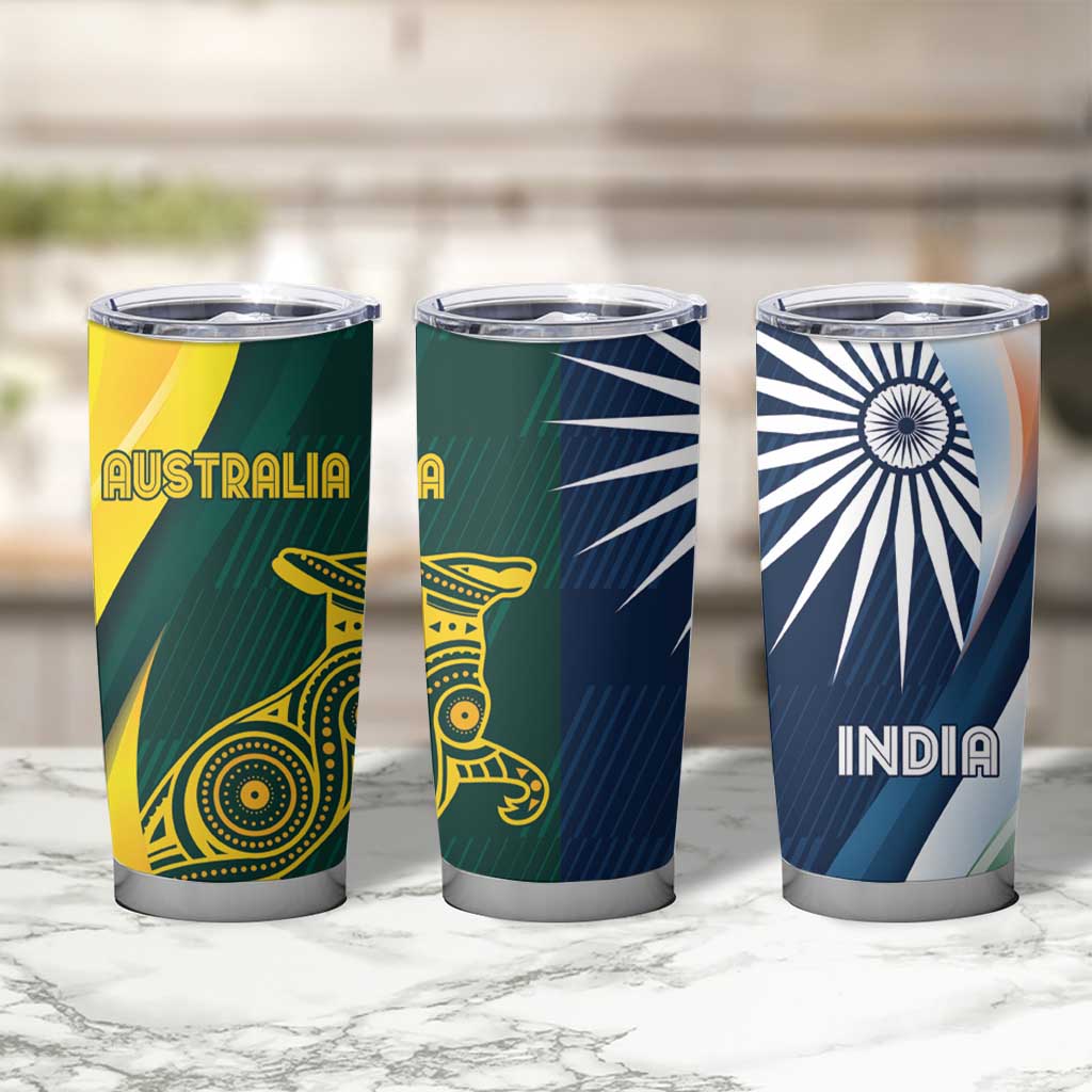 Custom India and Australia Cricket Tumbler Cup Special Half-Half Mix - Wonder Print Shop