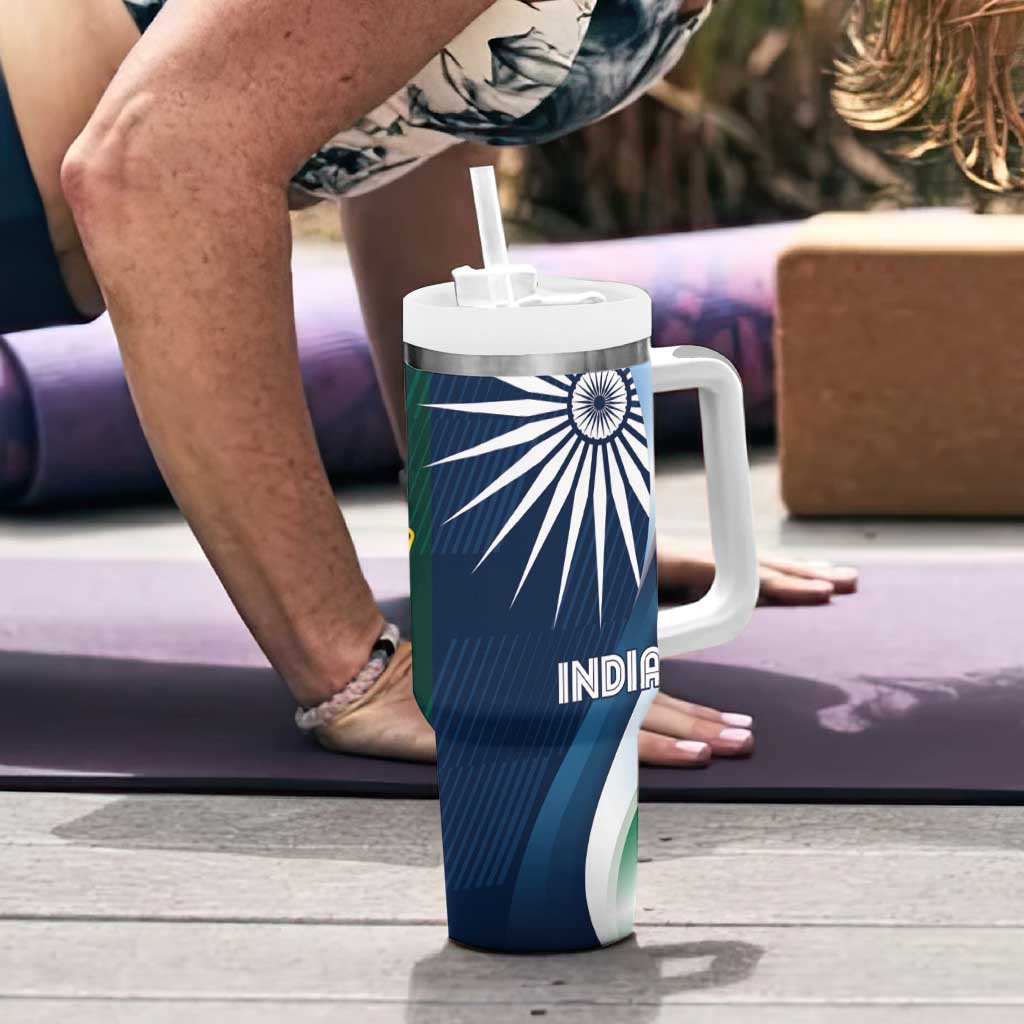 Custom India and Australia Cricket Tumbler With Handle Special Half-Half Mix - Wonder Print Shop