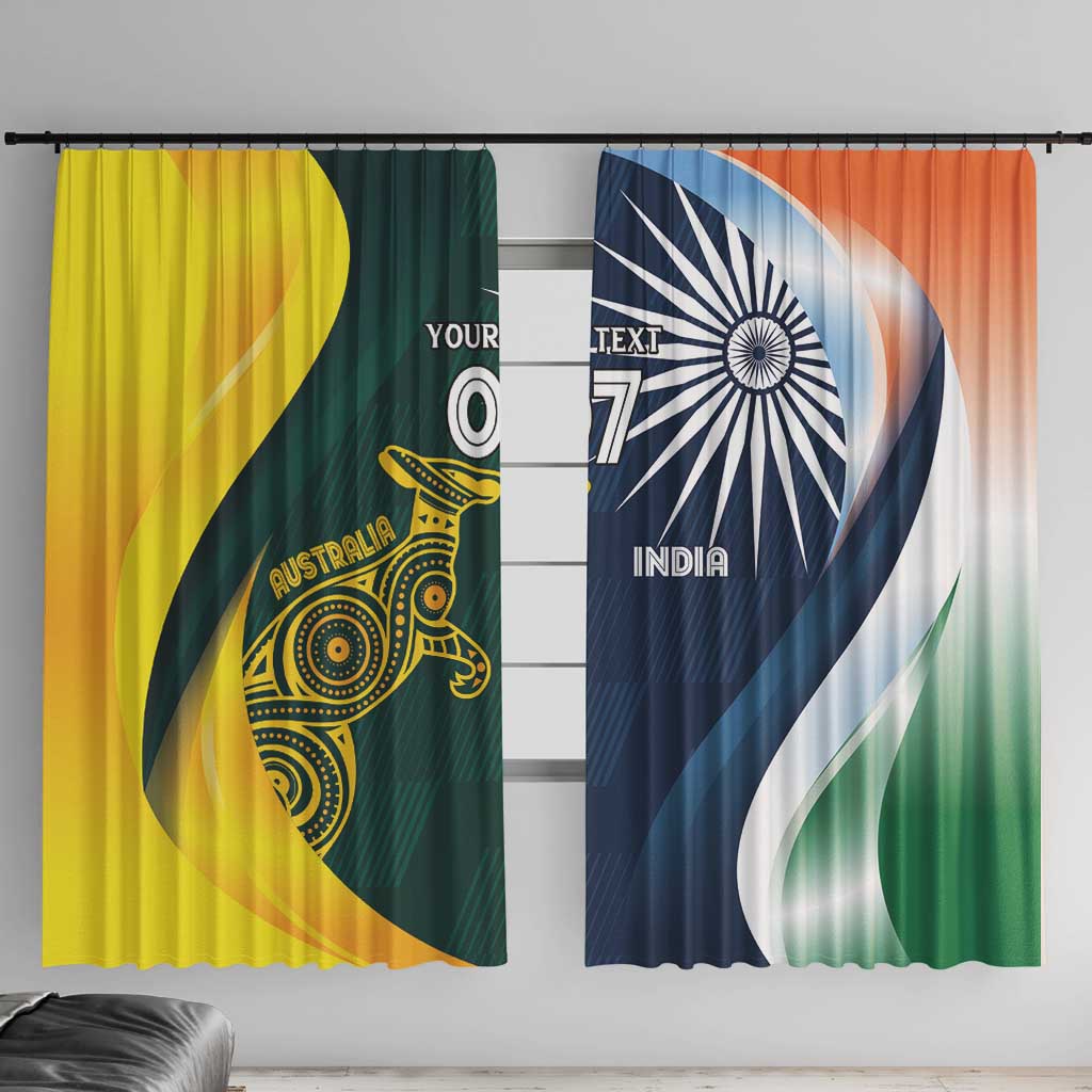 Custom India and Australia Cricket Window Curtain Special Half-Half Mix - Wonder Print Shop