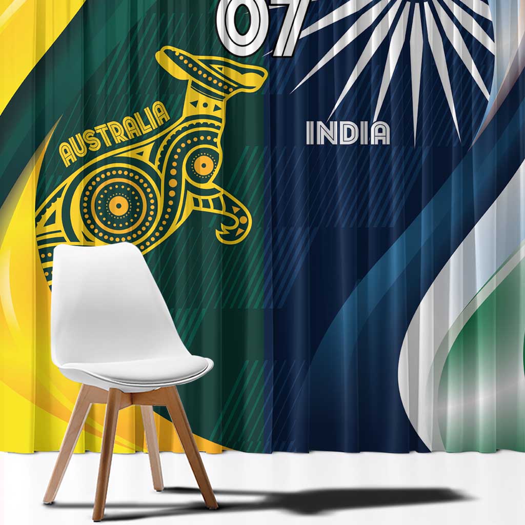 Custom India and Australia Cricket Window Curtain Special Half-Half Mix - Wonder Print Shop