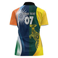 Custom India and Australia Cricket Women Polo Shirt Special Half-Half Mix - Wonder Print Shop