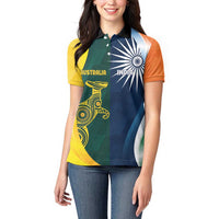 Custom India and Australia Cricket Women Polo Shirt Special Half-Half Mix - Wonder Print Shop