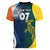 Custom India and Australia Cricket Women V-Neck T-Shirt Special Half-Half Mix - Wonder Print Shop