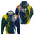 Custom India and Australia Cricket Zip Hoodie Special Half-Half Mix - Wonder Print Shop