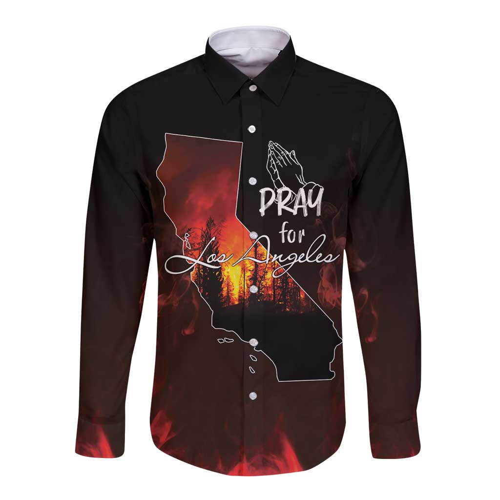 So-Cal Wildfire Long Sleeve Button Shirt LA Stay Strong