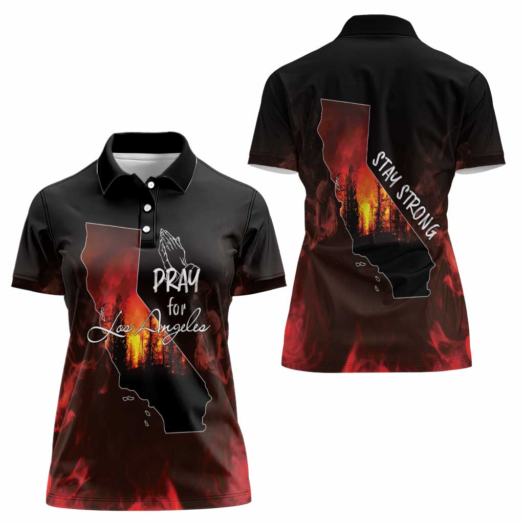 So-Cal Wildfire Women Polo Shirt LA Stay Strong - Wonder Print Shop