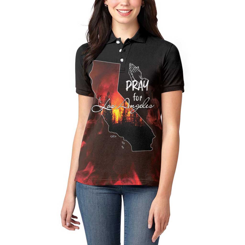 So-Cal Wildfire Women Polo Shirt LA Stay Strong - Wonder Print Shop