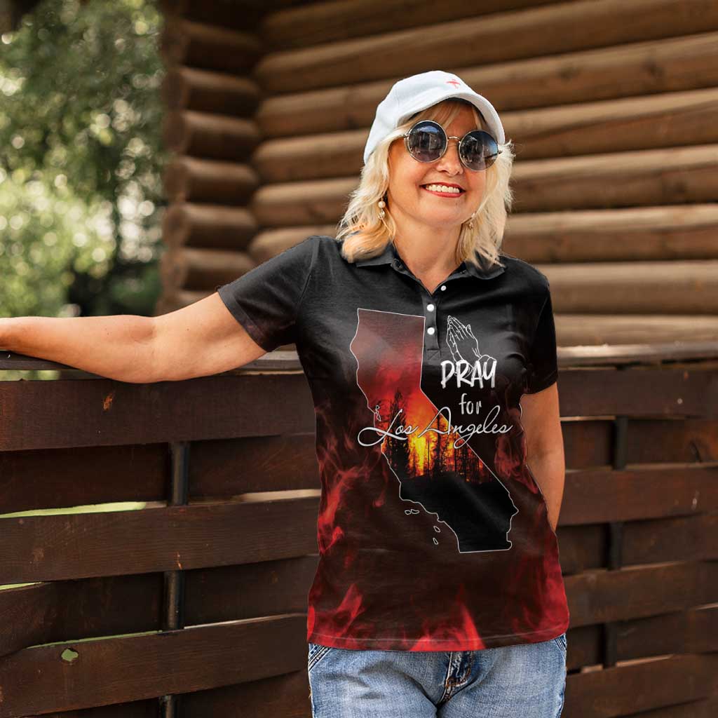 So-Cal Wildfire Women Polo Shirt LA Stay Strong - Wonder Print Shop