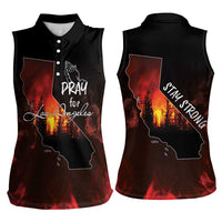 So-Cal Wildfire Women Sleeveless Polo Shirt LA Stay Strong - Wonder Print Shop