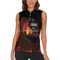 So-Cal Wildfire Women Sleeveless Polo Shirt LA Stay Strong - Wonder Print Shop