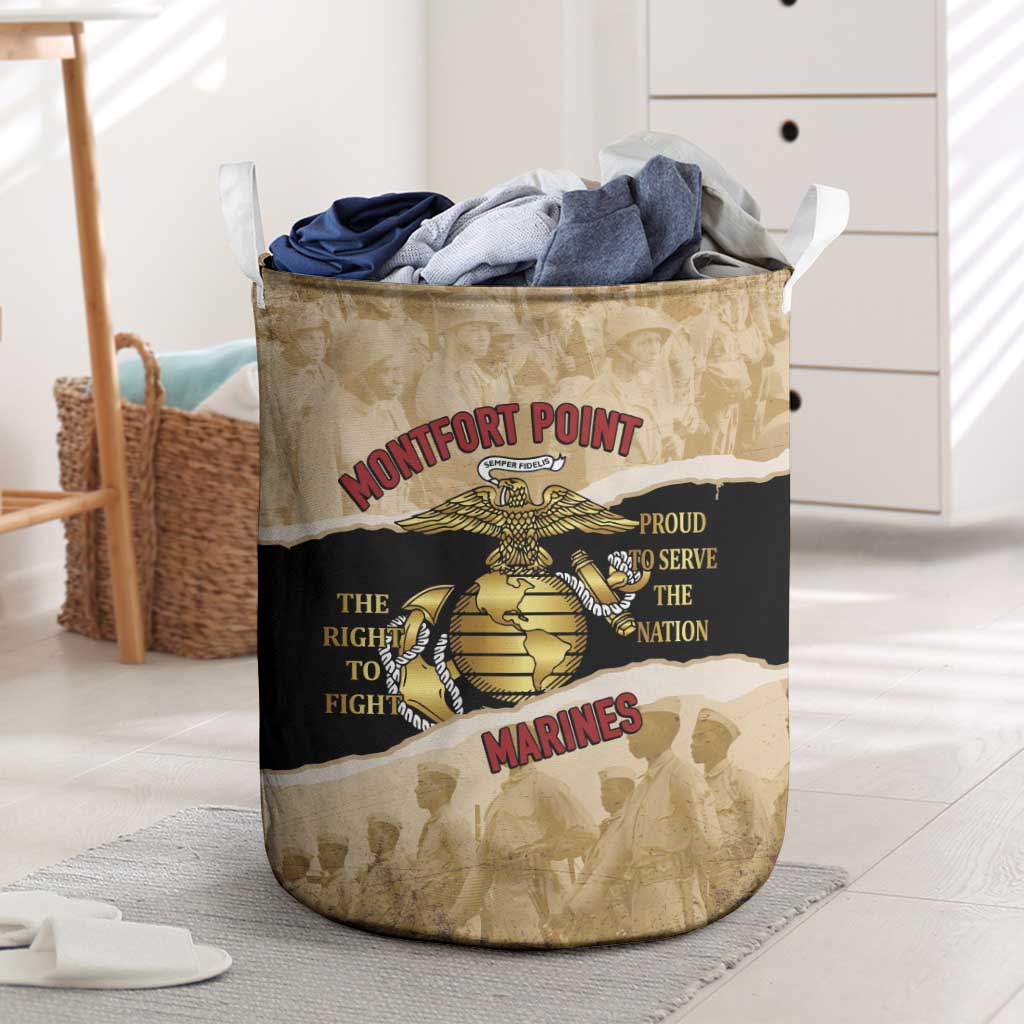 Montfort Point Marines Laundry Basket African American First To Fight Prejudice