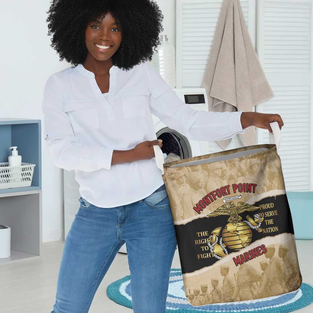 Montfort Point Marines Laundry Basket African American First To Fight Prejudice